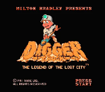 Digger T. Rock - The Legend of the Lost City (USA) screen shot title